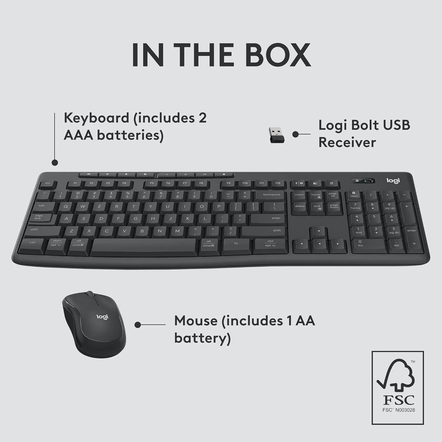 Logitech Wireless Keyboard Mouse Combo MK370 view 3